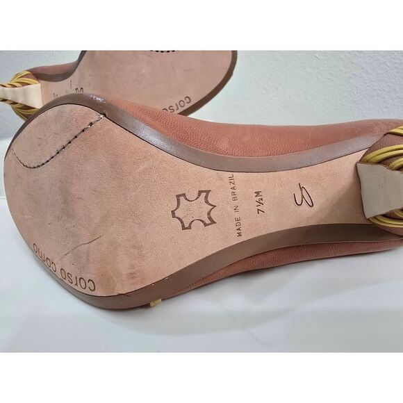 Corso Como Leather Lace-Up Heels Size 7.5 Brown Boho Victorian Brazil Boho - Picture 4 of 8